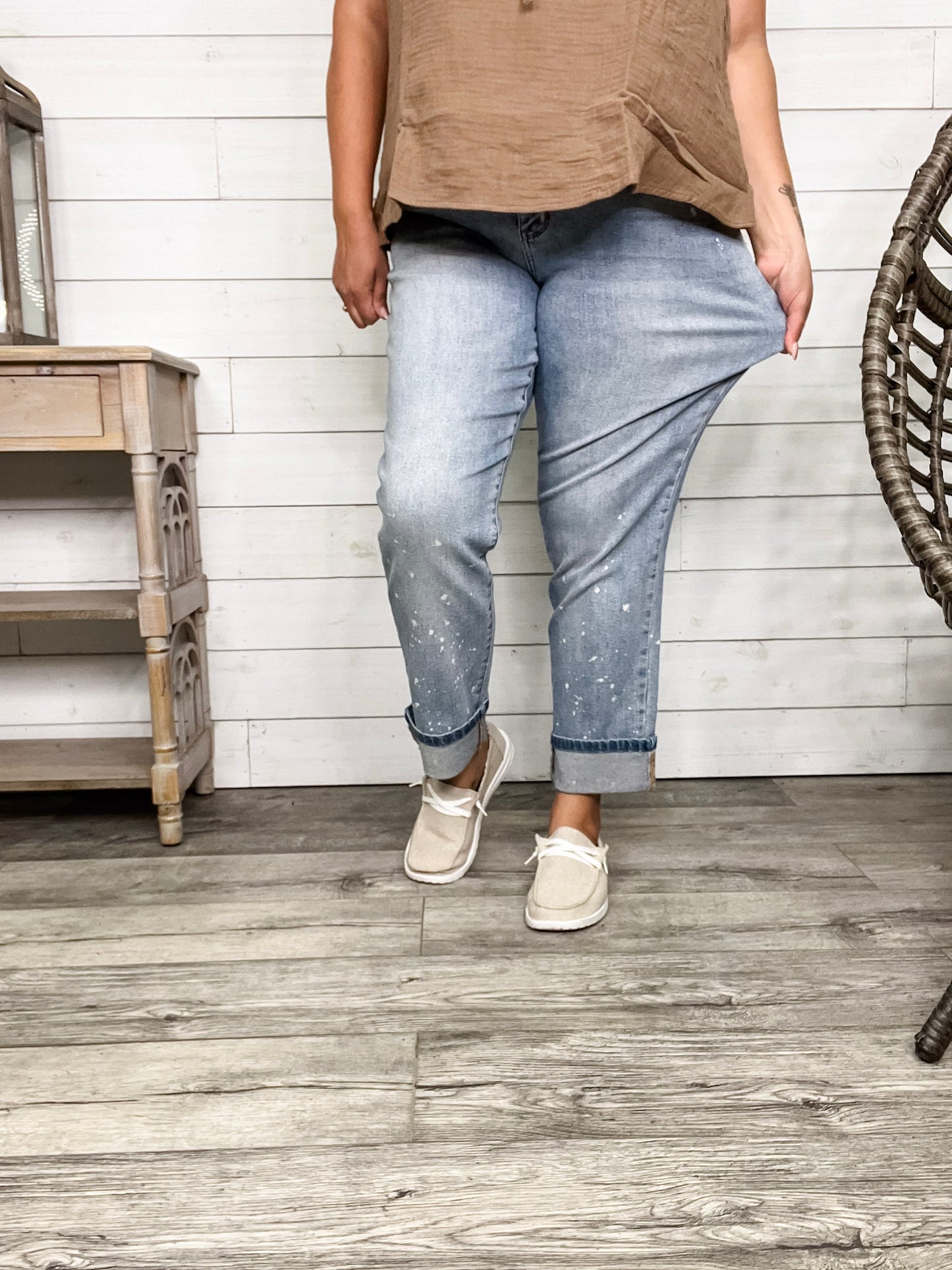 Judy Blue "Bye Felicia" Bleach Boyfriend Jeans
