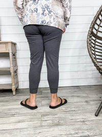 "Gold Medal" High-Waisted Jogger Leggings (Charcoal)