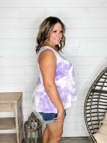 "Grapeful" Tie Dye Sleeveless Baby Doll