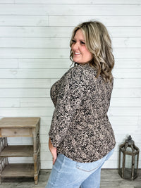 "Trapezoid" 3/4 Sleeve Button Front Lizzy Luxe