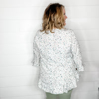 "Morningside" Floral 3/4 Sleeve Peasant Style Tops