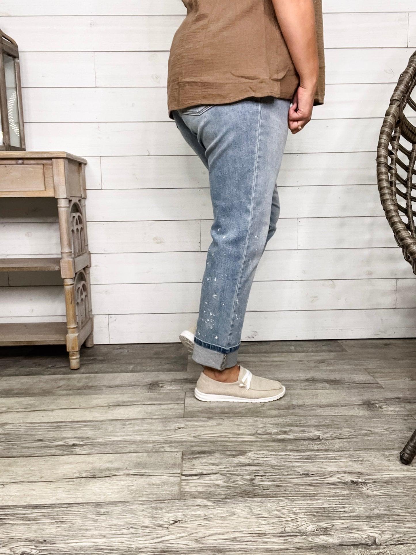 Judy Blue "Bye Felicia" Bleach Boyfriend Jeans