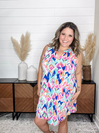 Dear Scarlett "Stratton" Sleeveless Split Neck Dress with Pockets