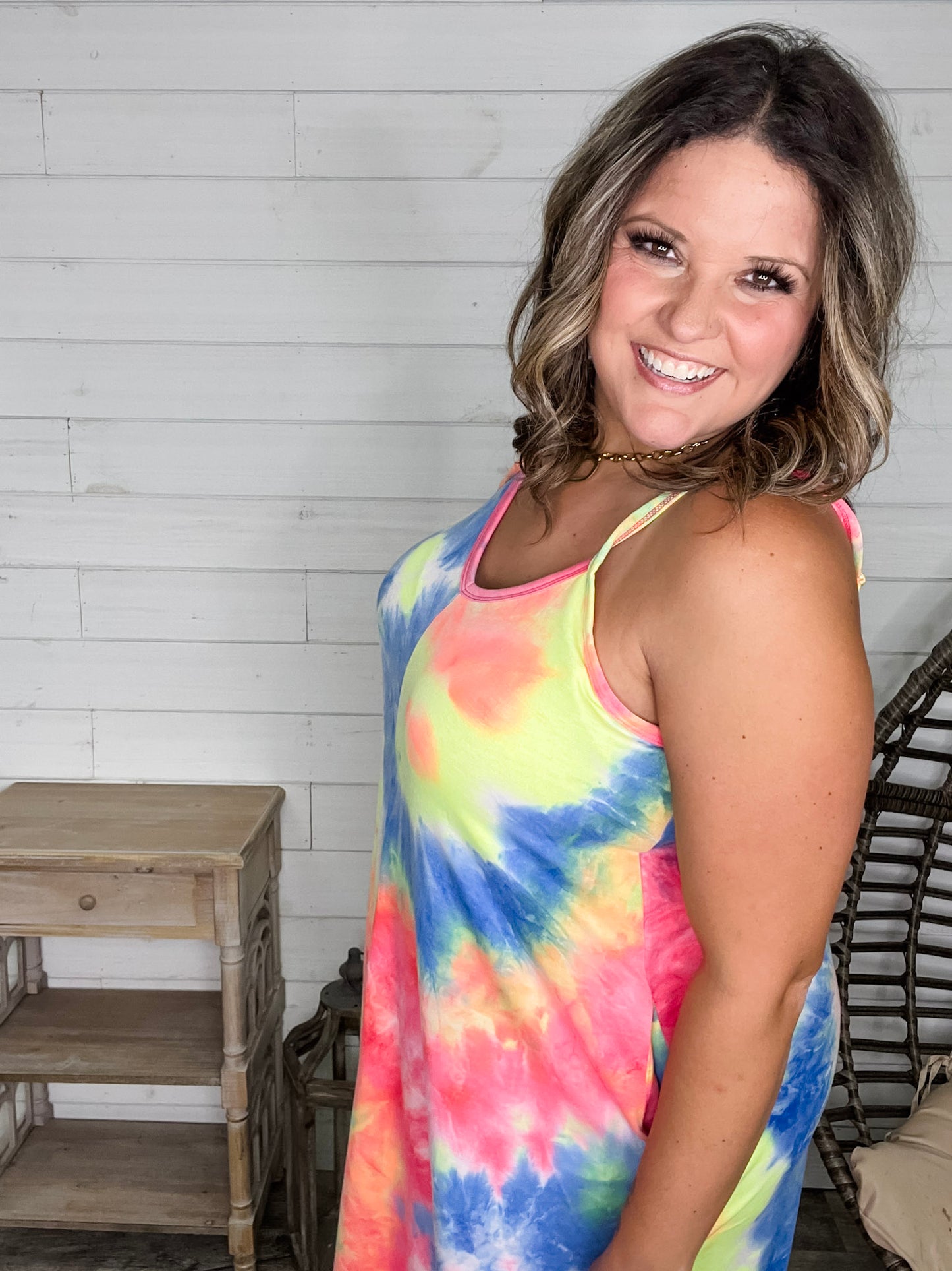 "Jones" Tie Dye Adjustable Strap Maxi