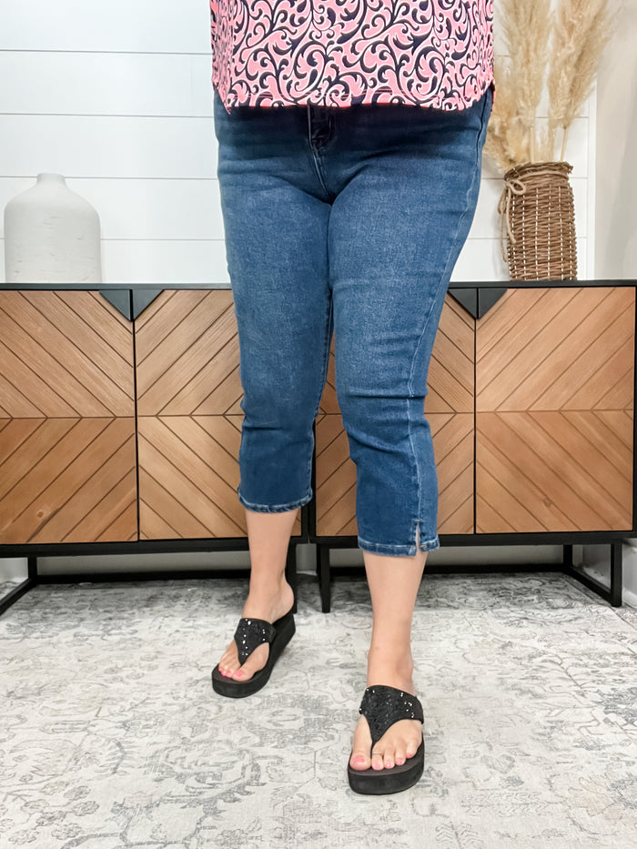 "The Ashley" Capri by YMI (Dark Wash)