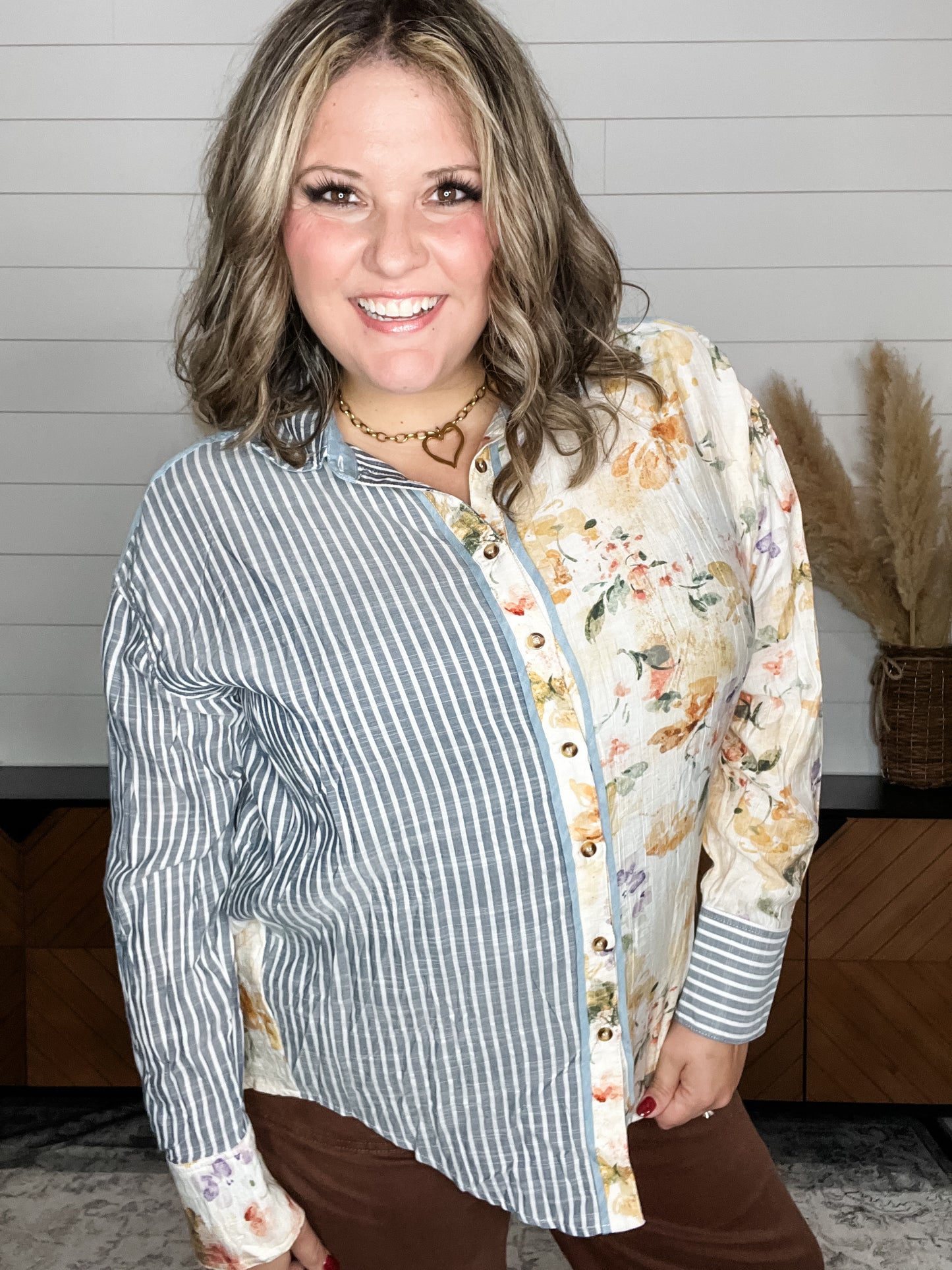 "Britta" Collared Long Sleeve Button Up