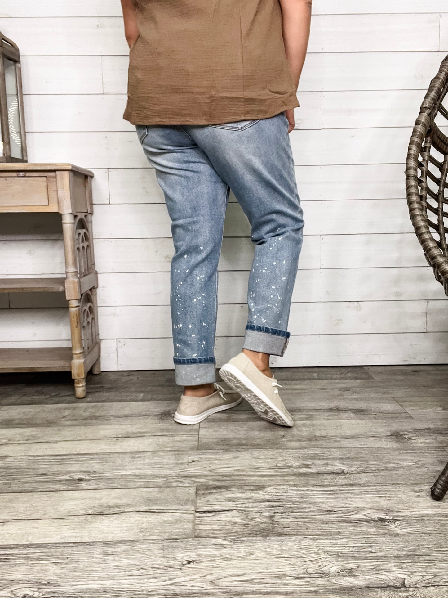 Judy Blue "Bye Felicia" Bleach Boyfriend Jeans
