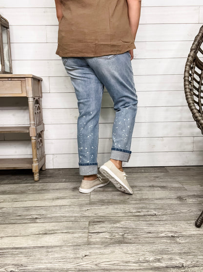 Judy Blue "Bye Felicia" Bleach Boyfriend Jeans