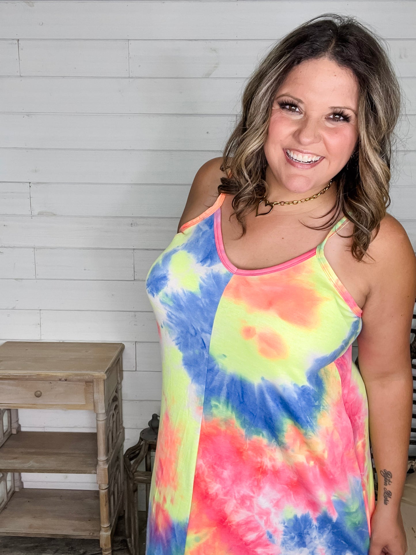 "Jones" Tie Dye Adjustable Strap Maxi