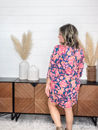 Dear Scarlett "Hydrogen" 3/4 Sleeve Split Neck Dress with Pockets