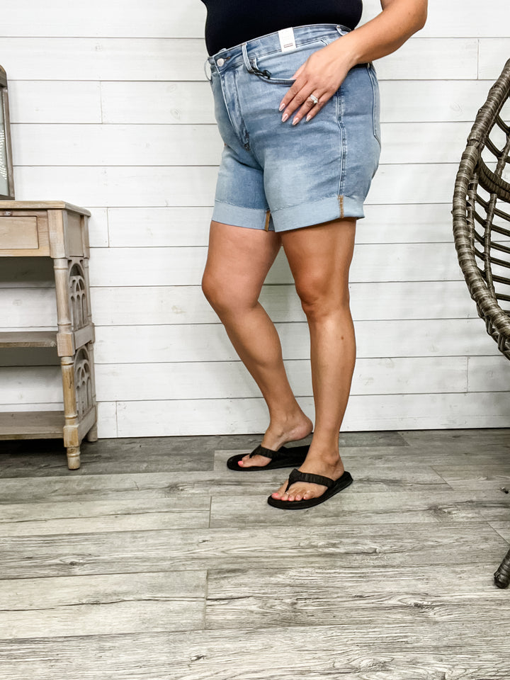 Judy Blue "Stone Cold" Cooling Tummy Control Shorts