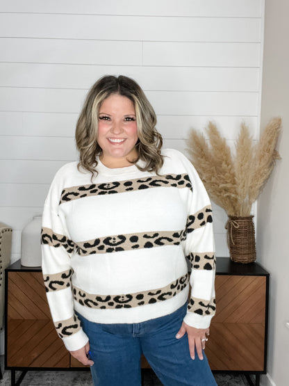 "Scout" Long Sleeve Animal Accent Sweater