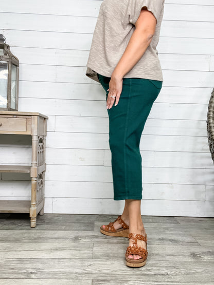 Judy Blue "The Real Teal" Tummy Control Wide Leg Crops