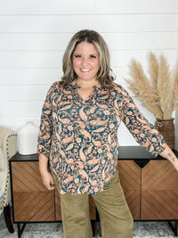 Dear Scarlett "Kangaroo" 3/4 Sleeve Split Neck