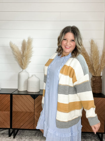 "Owl" Color Block Cardigan
