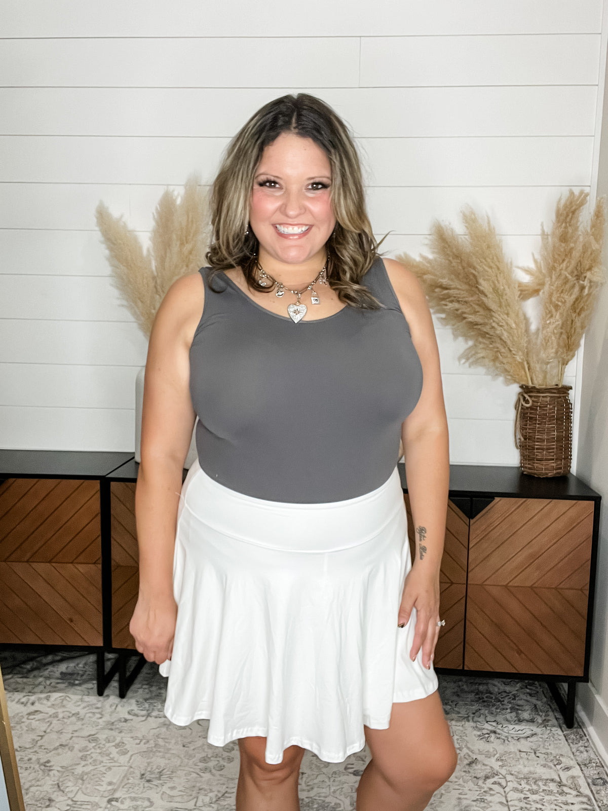 "The Kenzie" Buttery Soft Skort (White)