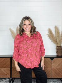 Dear Scarlett "Osprey" 3/4 Sleeve Split Neck
