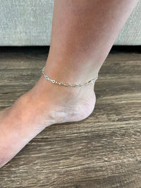 Silver Circles Adjustable Anklet