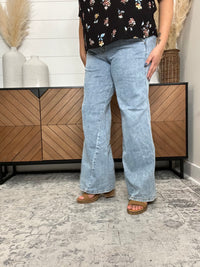 Judy Blue "Sideways" Retro Wide Leg Skewed Inseam