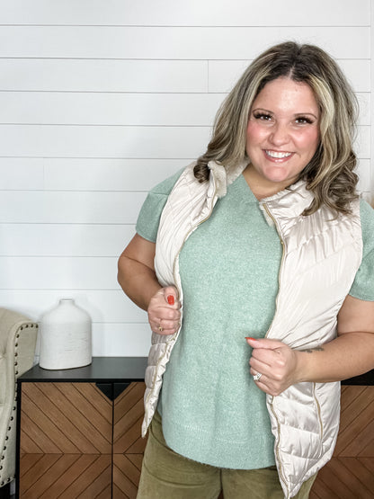 Doorbuster "Channel" Zip Up Vest with Faux Fur Collar *FINAL SALE*