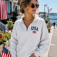 JOCOink USA with flag quarter zip (additional view 2) | Lola Monroe Boutique
