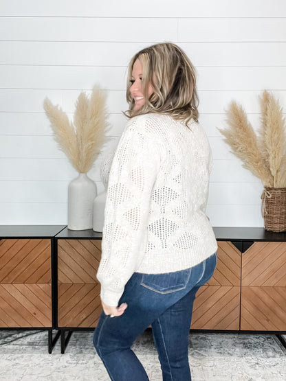 "Hop Along" Wide Weft Long Sleeve Sweater