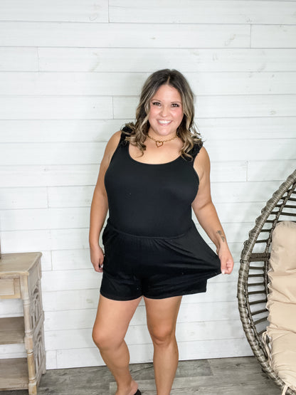 "Divide" Tank Romper with Pockets