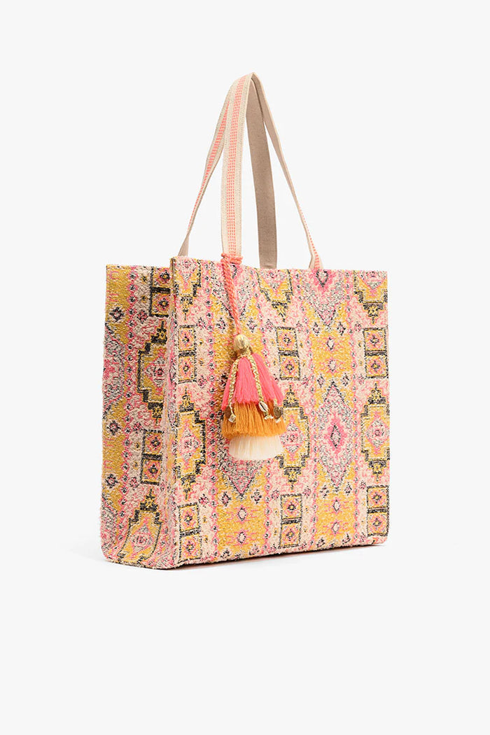 Ancient Rug Inspired Tote with Cosmetic Pouch