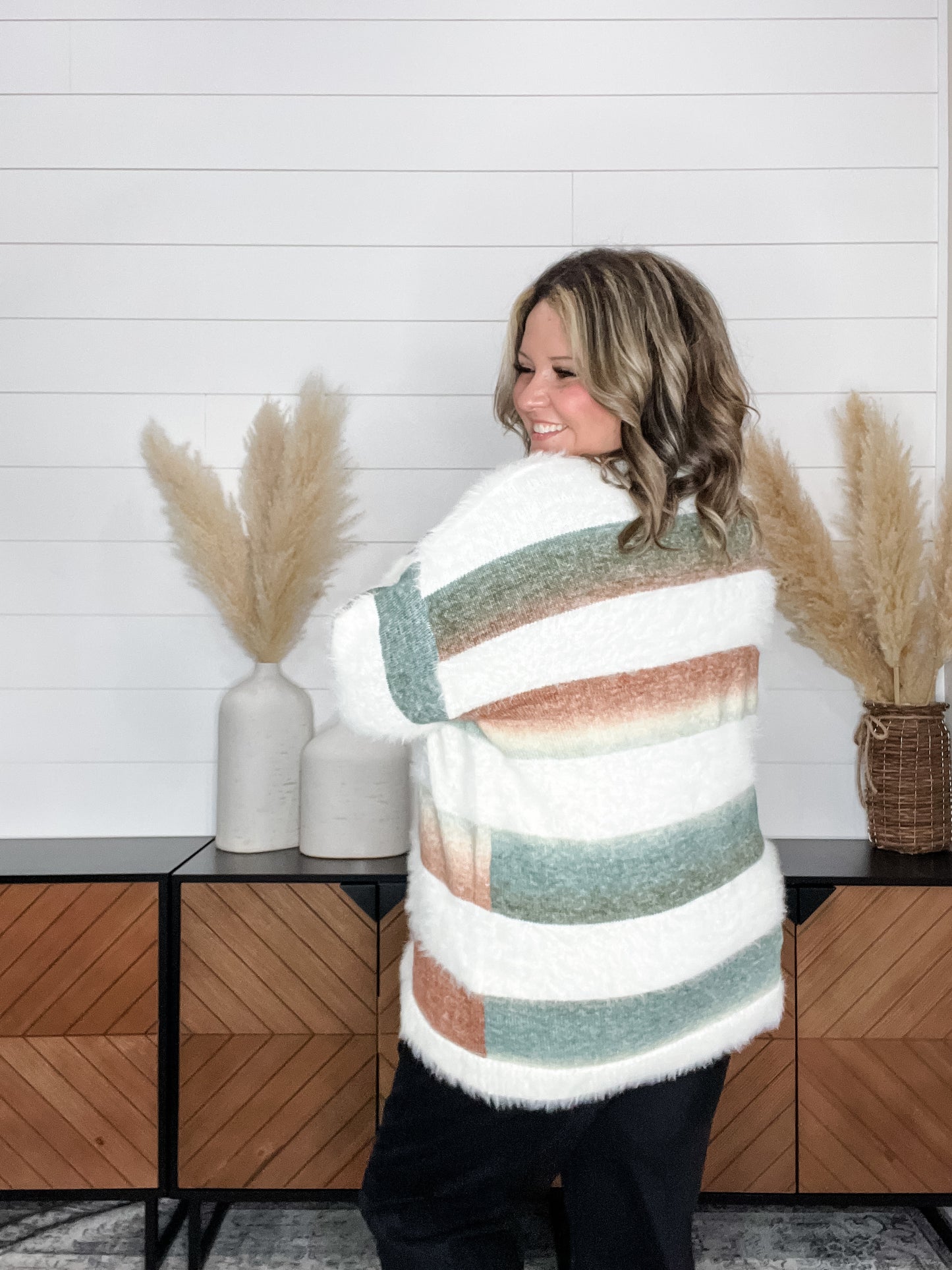 "Sink In"  Color Block Button Up Cardigan