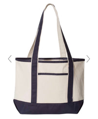 Initial canvas tote