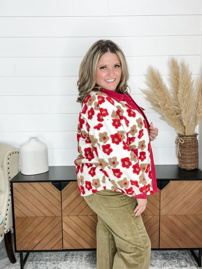 "Thornhill" Floral Sherpa Shacket