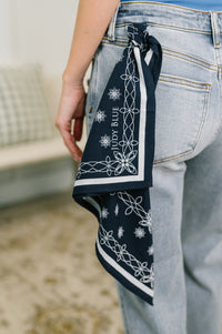 Judy Blue "Sabrina" Destroyed Boyfriend Jeans With Bandana Loop