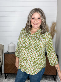 "Duck" 3/4 Sleeve Split Neck