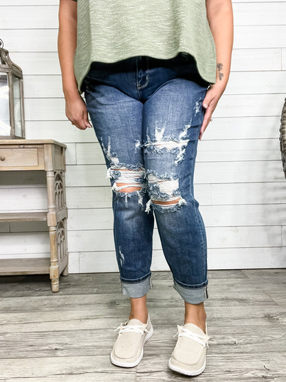 Judy Blue "Welcome to the Party" Boyfriend Jeans