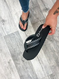 Gypsy Jazz "Pamela" Flip Flops (Black)