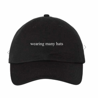 JOCOink wearing many hats embroidered black dad hat (side view) | Lola Monroe Boutique