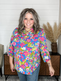 "Gumdrop" Dear Scarlett 3/4 Sleeve Split Neck