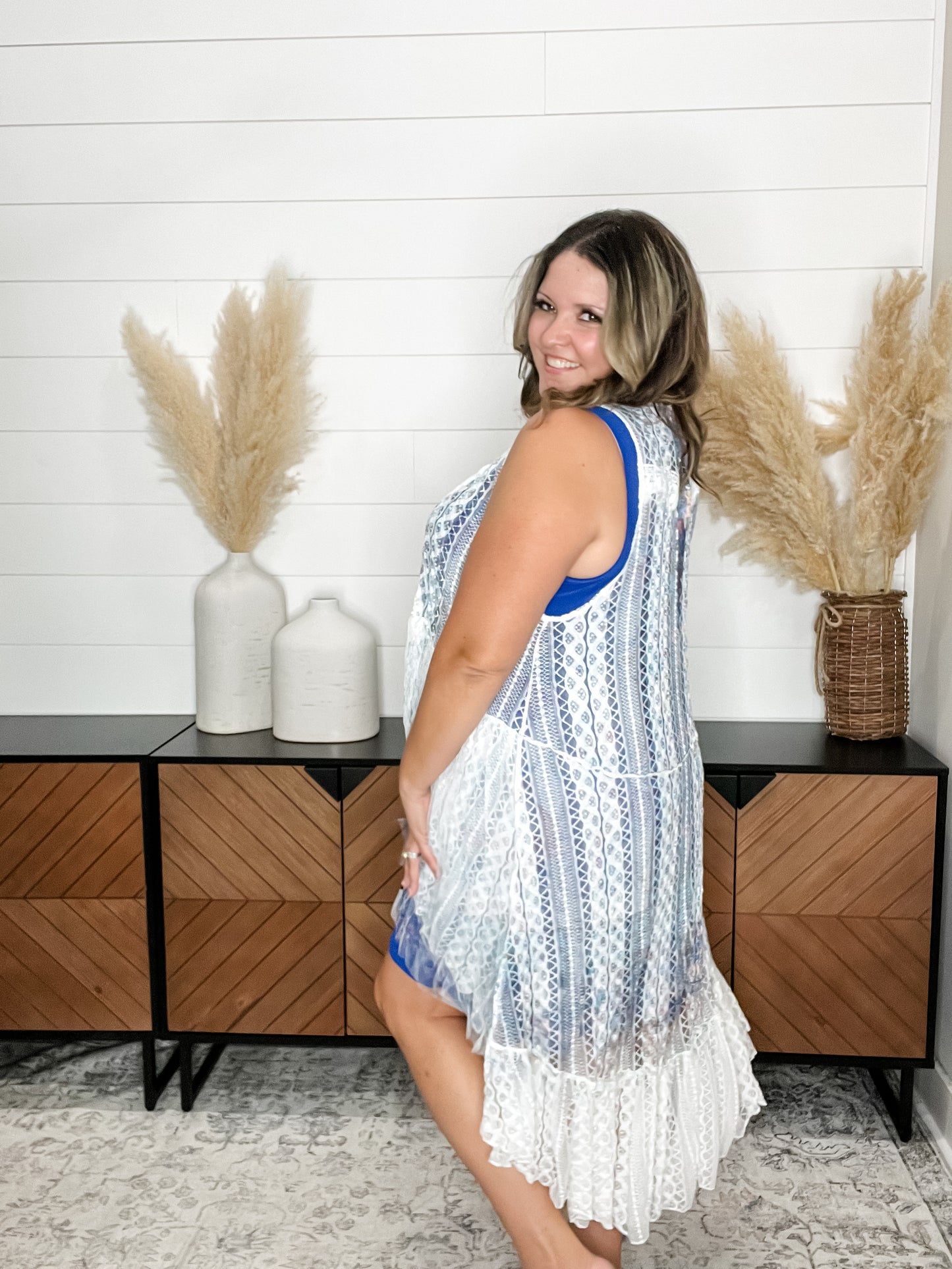 "Destin" Hi-Low Lace Vest
