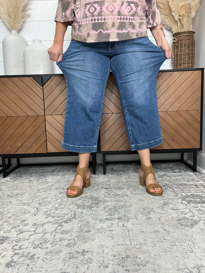Judy Blue "Perfect Day" Wide Leg Crop