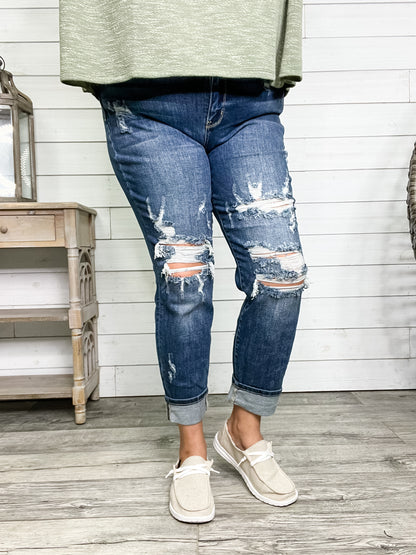 Judy Blue "Welcome to the Party" Boyfriend Jeans