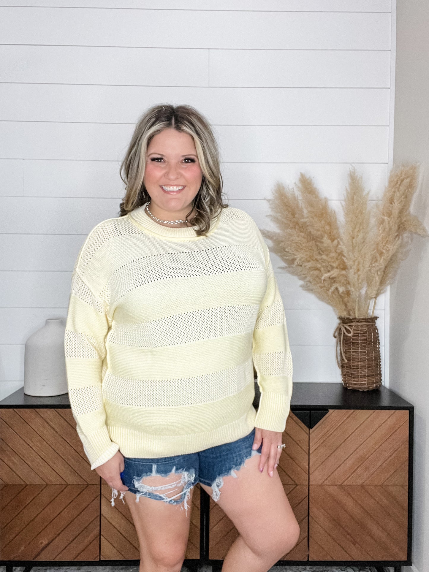 "Like Butter" Long Sleeve Hi Low Sweater