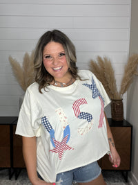 Bibi Patchwork "USA" Oversized Short Sleeve