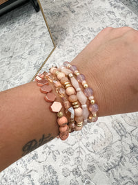 Erimish Hand Strung Beaded Bracelet (Set of 5 Stackable Bracelets)