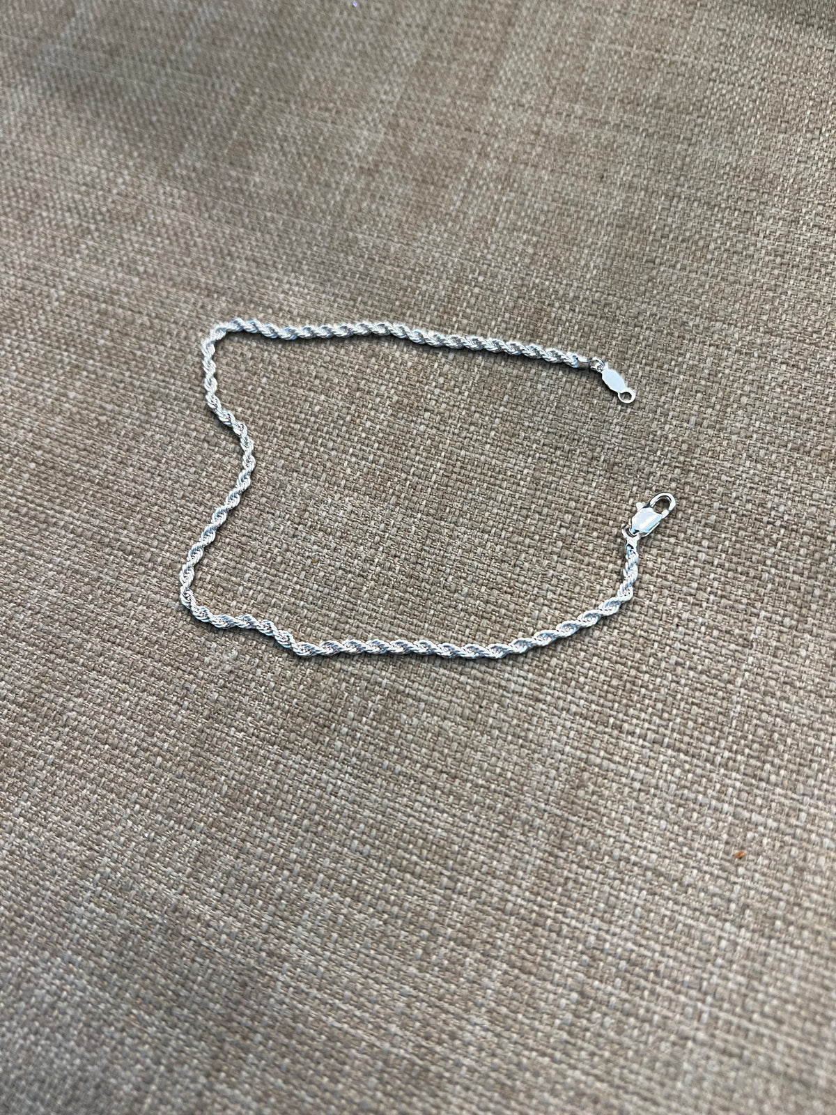 Silver Rope Anklet
