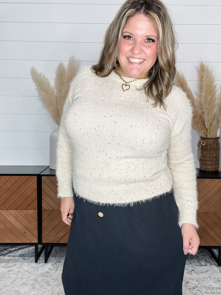 "Brilliant" Sweater with Rainbow Sequin Detail
