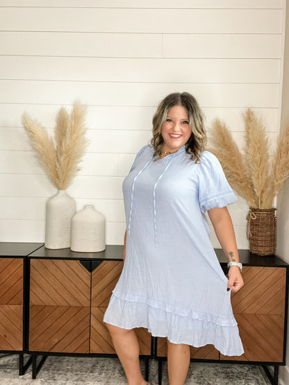 "Cupie" Bubble Sleeve Midi Dress