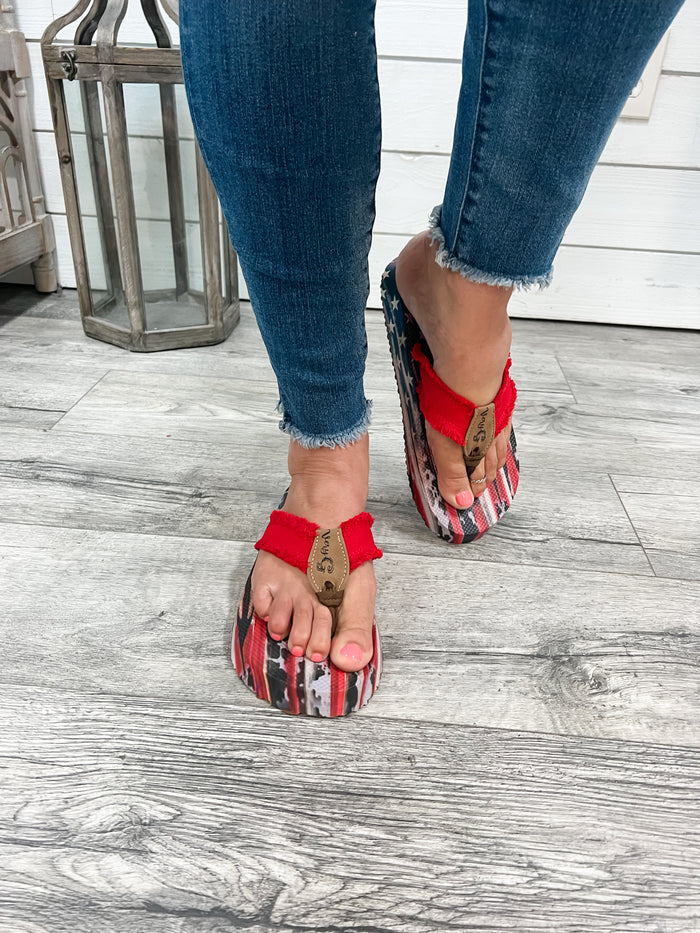 Gypsy Jazz Flip Flops (United Red)