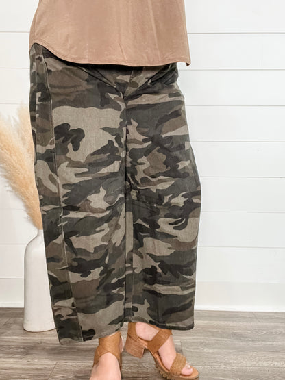 Camo Wide Leg Denim