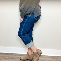 "May" Faux Suede Side Zip Bootie (Taupe)