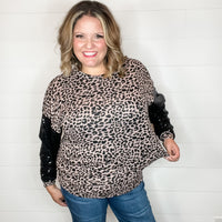"Mister" Sequined Long Sleeve Animal Print
